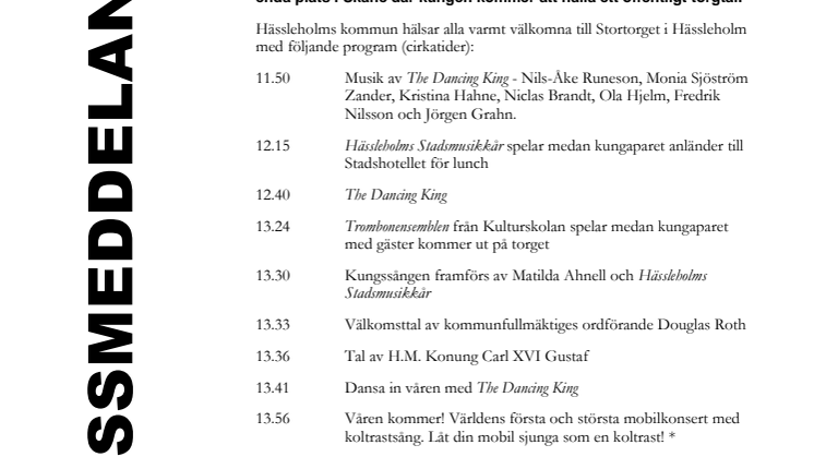 Kom och dansa in våren med kungaparet!