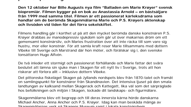 Danska filmen ”Balladen om Marie Krøyer” har svensk premiär på fredag