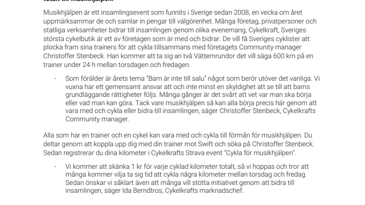 Cykla för Musikhjälpen!
