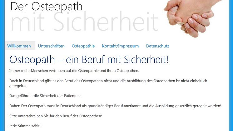 Rund 50 000 Unterschriften für den Beruf des Osteopathen