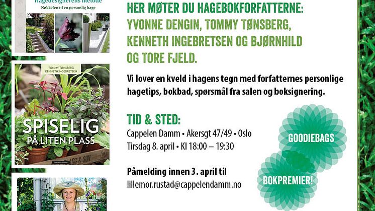 Velkommen til inspirerende hagekveld
