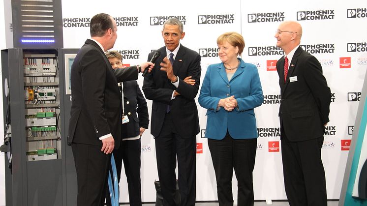 President Barack Obama besøker Phoenix Contact på Hannovermessen