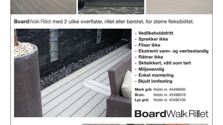 Terrassebord, vedlikeholdsfrie