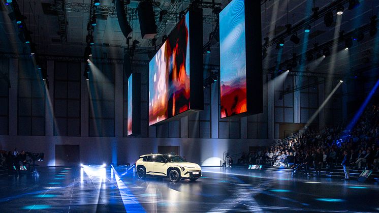Kia EV3 var en av flera kommande elbilsmodeller som presenterades under Kia Pan European Dealer Conference i Berlin.