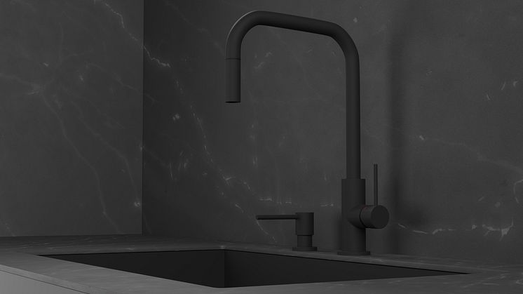 Primy Köksblandare Accent Square Coal 32112 & Primy Tvålpump Clean Dispenser Coal 35006 -2