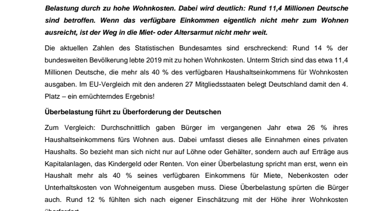 Der Weg in die Mietarmut: Zu hohe Wohnkosten belasten die Deutschen