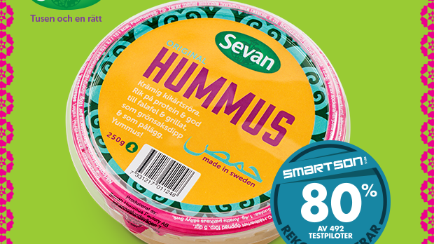 Sevans Hummus får högt betyg av Smartsons testpiloter