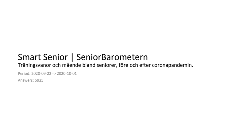 SeniorBarometern Smart Senior Träning i coronatider