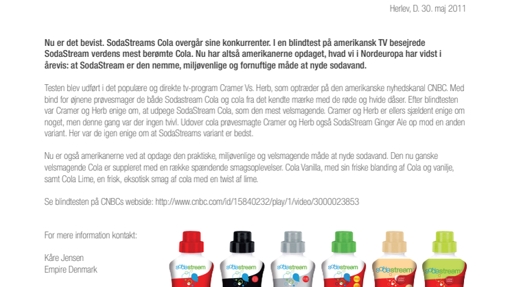 SodaStream Cola-smagen er bedre end originalen
