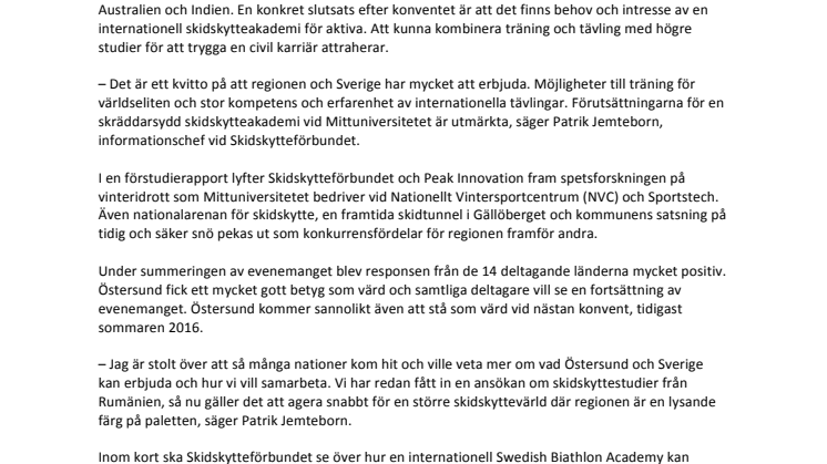 Stort intresse för skidskytteakademi i Östersund