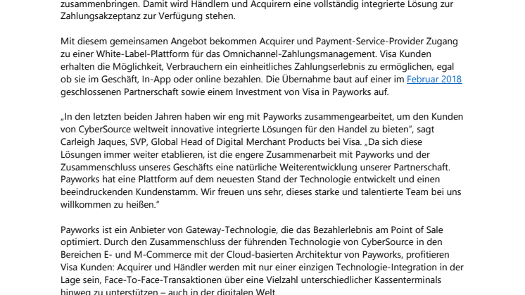 Visa übernimmt Payworks