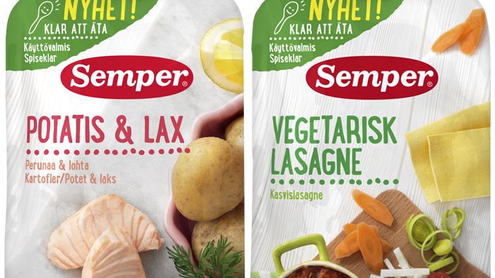 Potet & Laks og Vegetarlasagne i klemmepose