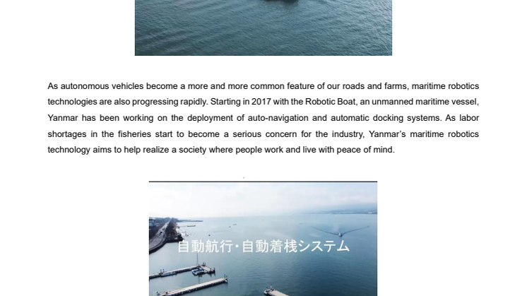 Yanmar Develops Autonomous Technologies for Maritime Work