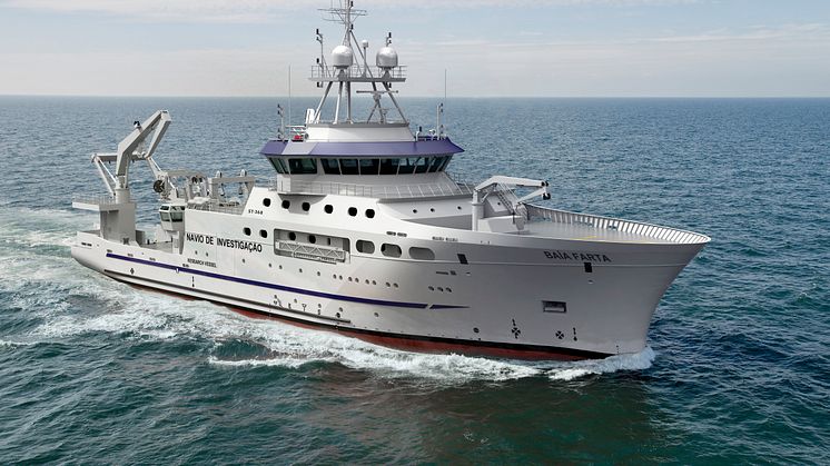 Illustration of new Angolan Ministry of Fisheries FRV. Credit: Damen Schelde Naval Shipbuilding