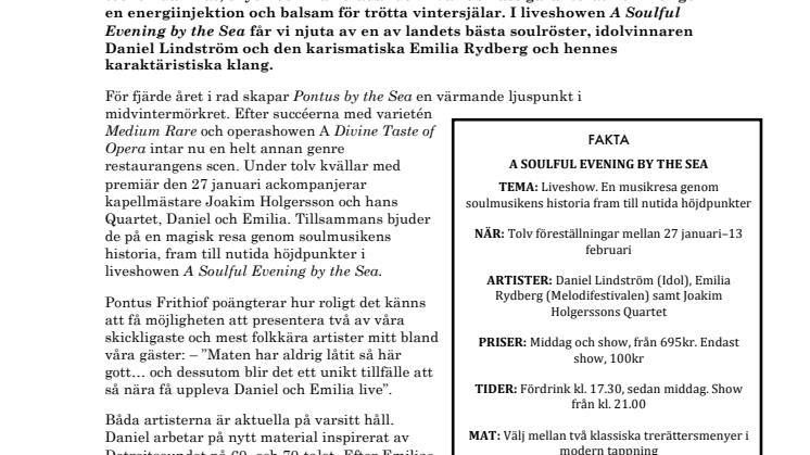 A Soulful Evening by the Sea - Liveshow med Daniel och Emilia
