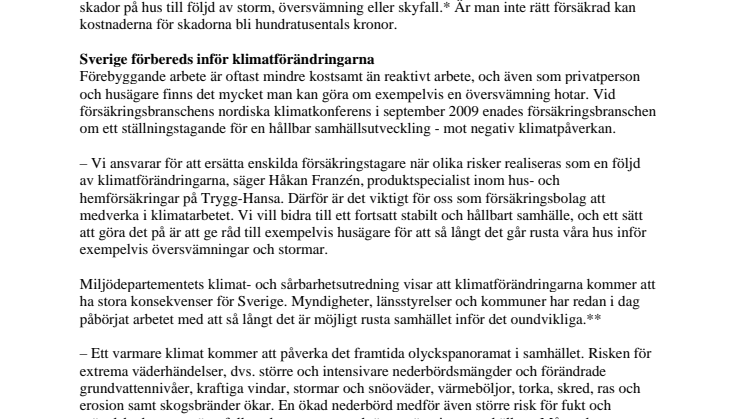 10 goda råd för att klimatsäkra ditt hus