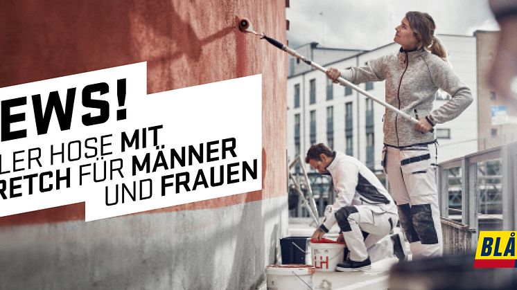 Malerhose mit Stretcheinsätzen jetzt für Frauen und Männer.