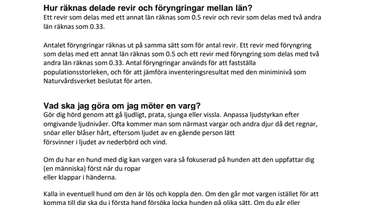 Frågor och svar om varg
