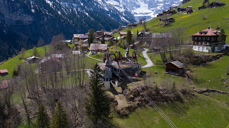 Gimmelwald mit der Luftseilbahnstation der Schilthornbahn AG