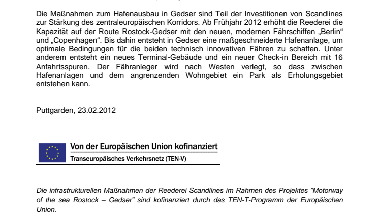 Hafenausbau in Gedser schreitet planmäßig voran