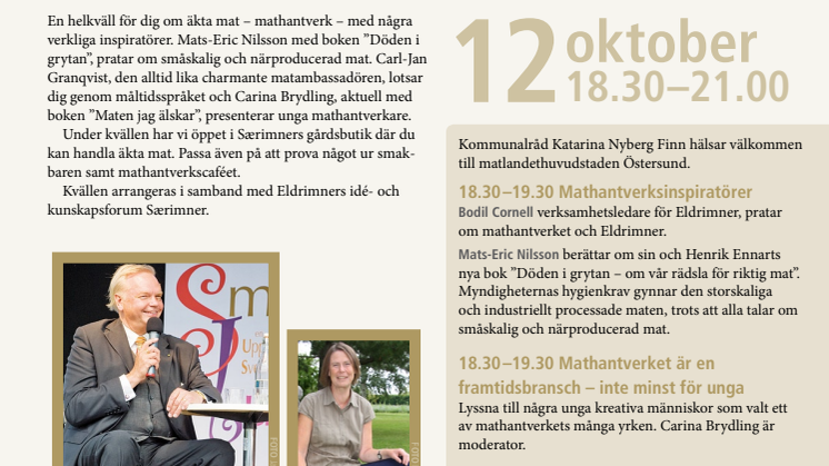 Upplev riktig mat! En helkväll om Mathantverk