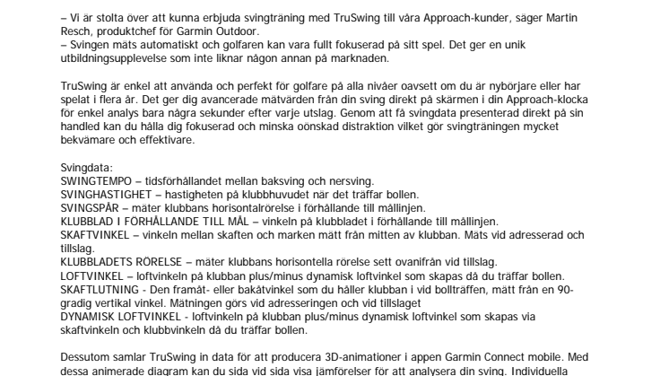 Garmin® TruSwing svingsensor