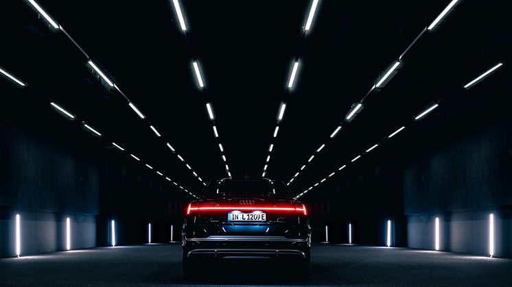 Audi e-tron Sportback 55 quattro in the Audi light tunnel