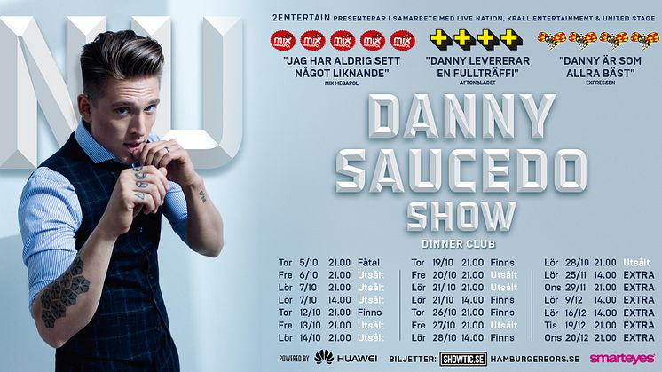 Höstens datum för Danny Saucedos show "NU" på Hamburger Börs