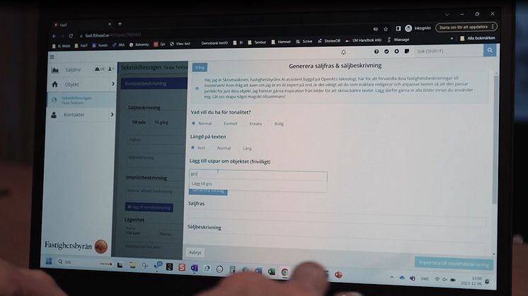 Fastighetsbyrån satsar på AI-genererade bostadstexter