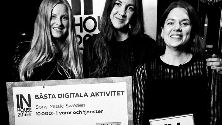 ​Sony Music Sweden vann dubbelt på årets InHousegala