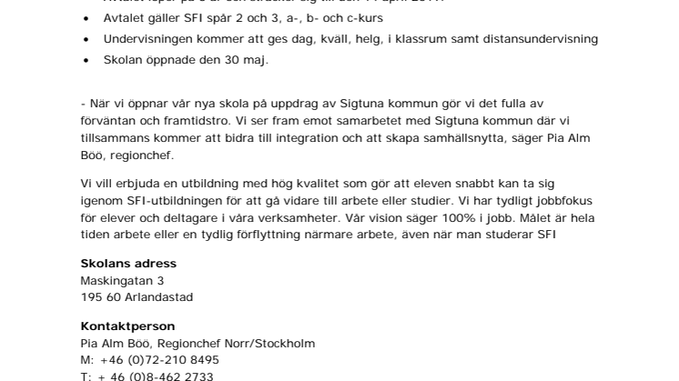 Eductus startar SFI-skola på uppdrag av Sigtuna kommun