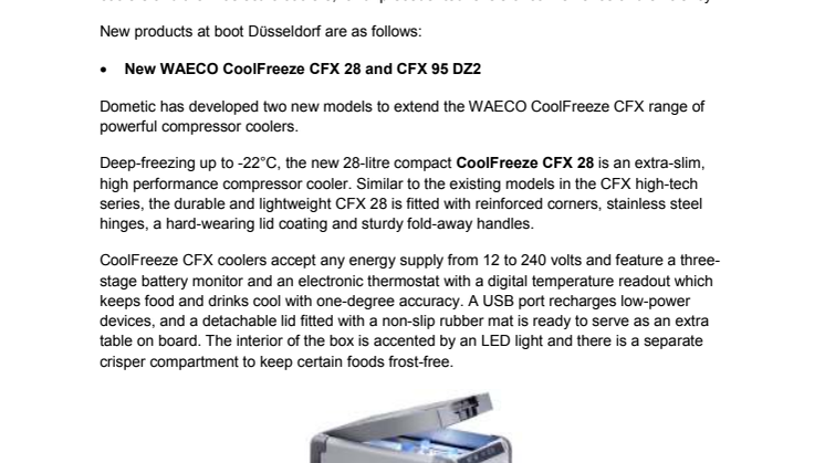 Dometic: Presents Range of New Cooling Solutions at Boot Düsseldorf