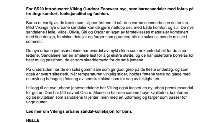 Vikings urbane sandaler for barn - søt sommerkomfort