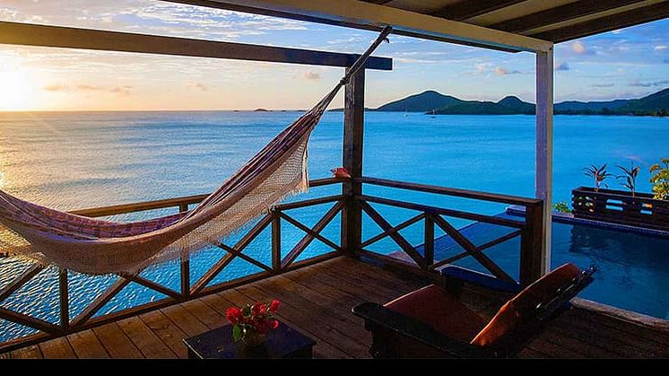 Fin utsikt från verandan på Cocos Hotell 