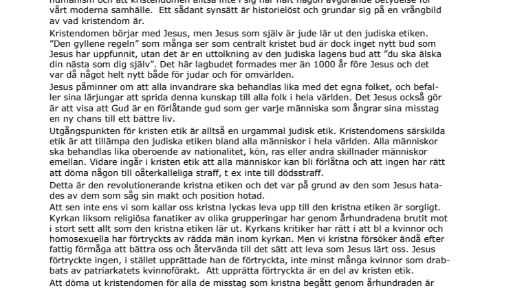 Kristus värderingar en del av Sveriges historia
