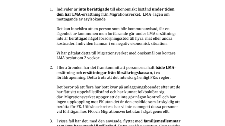 Bilaga till brev arbetsmarknads- och etableringsminister