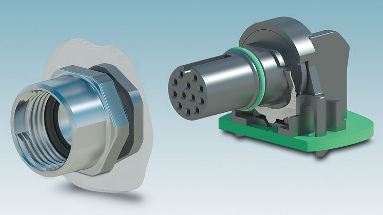 High Pin-Count M12 Plug Connector for PCB Mounting