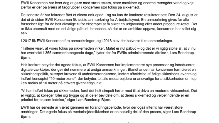Milepæl: 365 dage uden anmærkninger