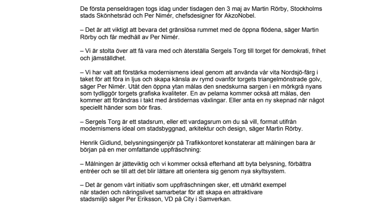 1 700 liter färg gör Sergels Torg ljusare!