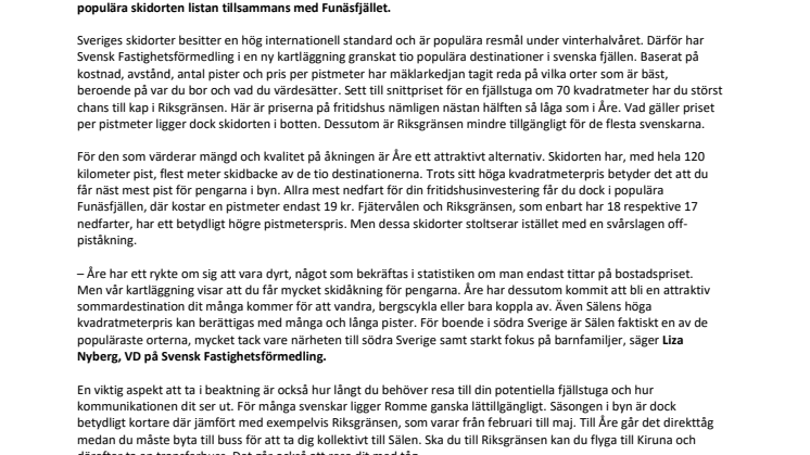 Ny kartläggning från Svensk Fastighetsförmedling: Här får du mest pist för pengarna 