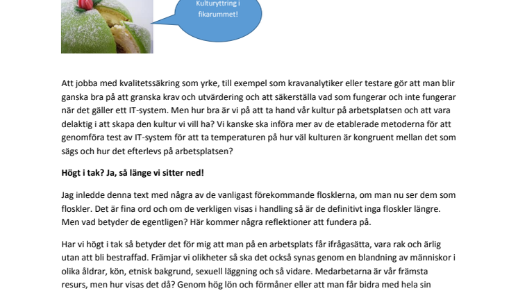 Att trivas på jobbet- en del i kvalitetssäkringen