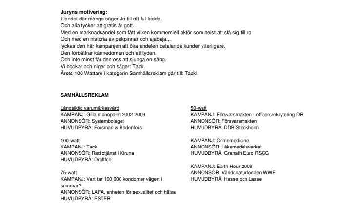 Radiotjänst i Kiruna vann en 100-wattare