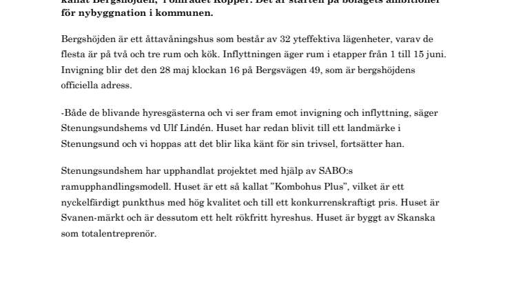 Stenungsundshem inviger västveriges första Kombohus Plus	