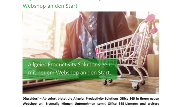 Allgeier Productivity Solutions geht mit neuem Webshop an den Start
