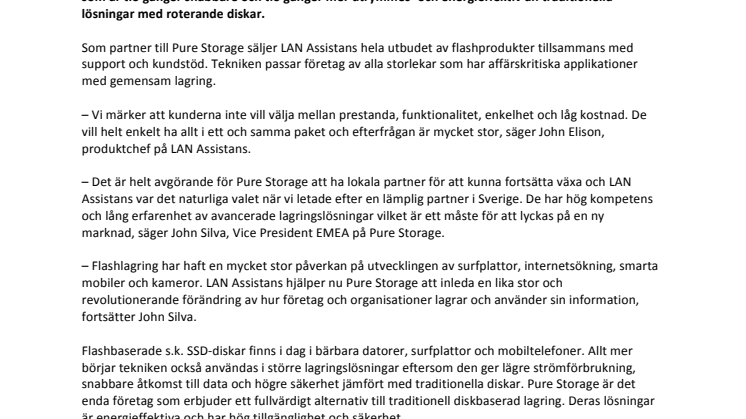LAN Assistans leder teknikskifte inom lagring