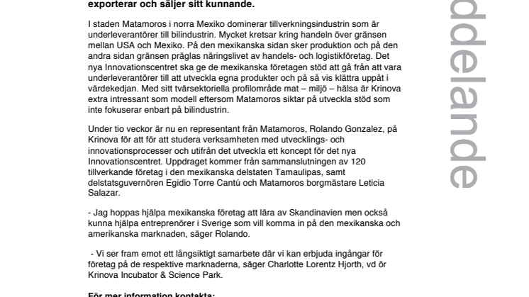 Från Kristianstad till Mexiko – Krinovas modell på export