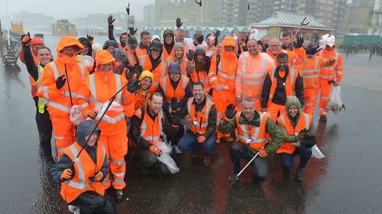 Ready for the off, at the GTR Brighton & Hove beach clean