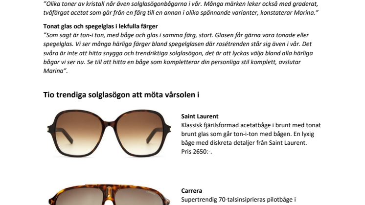 Kereklidou tipsar: Tio heta solglasögontrender