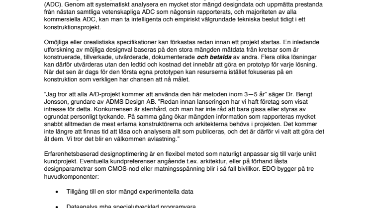 Erfarenhetsbaserad Designoptimering för A/D-omvandlare