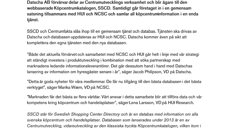 Datscha, HUI och NCSC i gemensam satsning